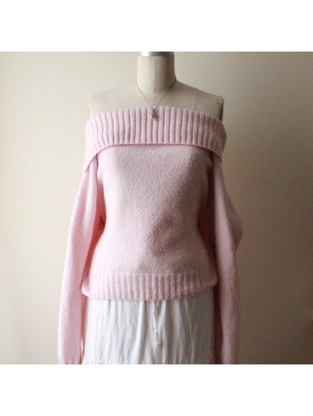 Hollister Women's Baby Pink Ribbed Turtleneck Knit Sweater Size L